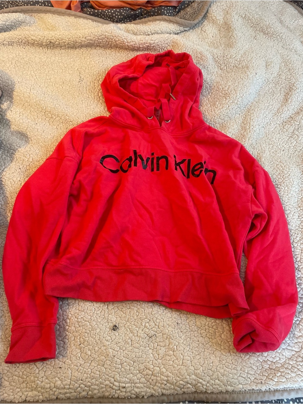 Calvin Klein Performance Bright Red Hooded Sweatshirt